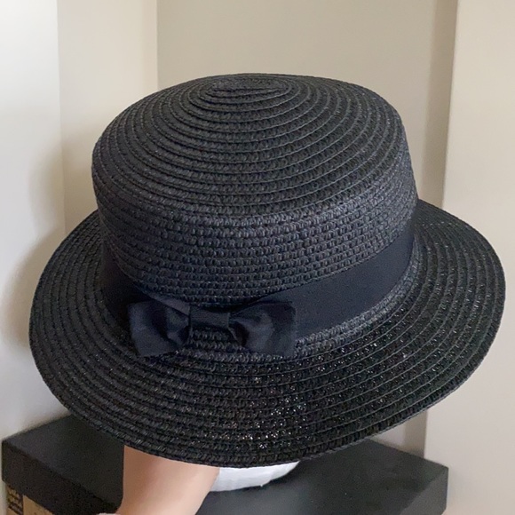 Black straw sun hat brand new! - Picture 3 of 5